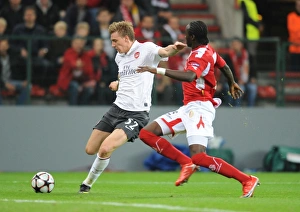Standard Liege V Arsenal 2009-10 Prints: Bendtner Scores First Arsenal Goal Against Standard Liege, 3-2 Win in Champions League