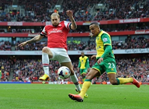 Arsenal V Norwich City 2013-14 Prints: Bendtner vs. Olsson: A Premier League Showdown