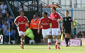 Portsmouth V Arsenal 2008-9 Prints: Bendtner, Walcott, Vela: Arsenal's Unstoppable Trio Celebrates Historic 1st Goal