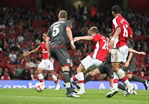 Arsenal V FC Twente 2008-09 Prints: Bendtner's Brilliant Goal: Arsenal Crushes FC Twente 4-0 in Champions League