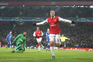 Arsenal V Steaua Bucuresti Prints: Bendtner's Brilliant Goal: Arsenal Takes 2-1 Lead Over Steaua Bucuresti in Champions League