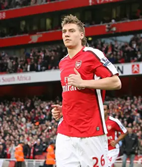 Arsenal V Aston Villa 2008-09 Prints: Bendtner's Struggle: Arsenal's 0-2 Defeat to Aston Villa, November 2008