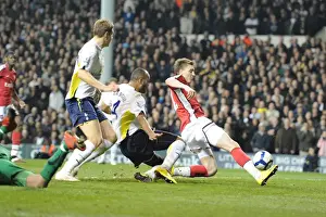 Tottenham Hotspur V Arsenal 2009-10 Prints: Bendtner's Unforgettable Strike: Arsenal's Comeback Goal Against Tottenham