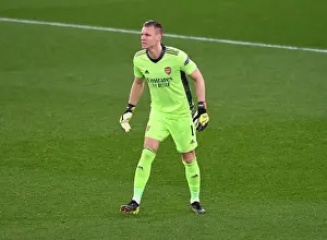 Bernd Leno: Arsenal's Solo Guardian in an Empty Emirates Stadium during the Europa League Match against Olympiacos (2020-21)