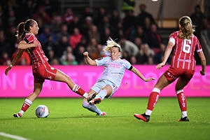 Bristol City Women v Arsenal Women 2023-24 Collection: Beth Mead Faces Off Against Naomi Layzell: A Tense Moment in the Barclays Women's Super League