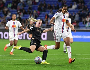 Olympic Lyonnais v Arsenal Women 2022-23 Collection: Beth Mead Scores Fifth Goal: Arsenal Women Top Lyon in UEFA Champions League Clash