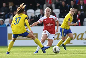 Arsenal Women V Birmingham City Ladies 2018-19 Prints: Beth Mead vs. Lucy Staniforth: A Battle on the Football Field - Arsenal Women vs