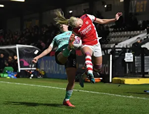 Arsenal Women V Brighton And Hove Albion Women 2021-22 Prints: Beth Mead vs Maya Le Tissier: A Tight Clash in Arsenal Women's FA WSL Match