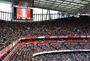 Big screen. Arsenal 2: 1 Crystal Palace. Barclays Premier League. Emirates Stadium, 16 / 8 / 14