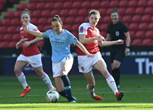 Arsenal V Manchester City - Continental Cup Final 2019 Prints: Bloodworth vs Weir: A Showdown in the FA WSL Cup Final