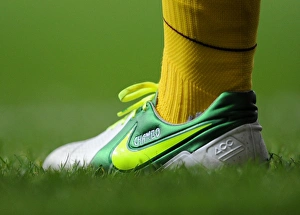 The boot of Alex Oxlade-Chamberlain (Arsenal). West Ham United 1:3 Arsenal The boot of Alex Oxlade-Chamberlain (Arsenal). West Ham United 1:3 Arsenal