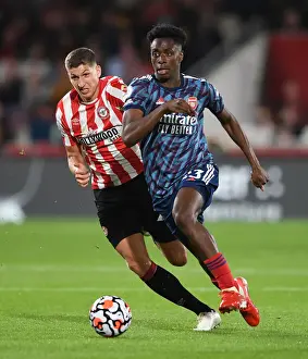 Brentford V Arsenal 2021-22 Prints: Brentford vs Arsenal: Albert Sambi Lokonga Clashes with Vitaly Janelt in Premier League Showdown
