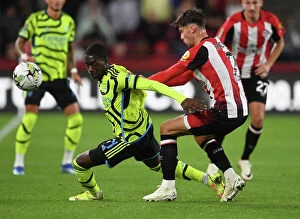 Images Dated 28th September 2023: Brentford vs Arsenal: Carabao Cup Clash - Charles Sagoe Jr vs Aaron Hickey Battle