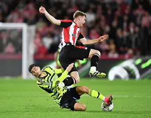 Brentford V Arsenal - Carabao Cup 2023-24 Prints: Brentford vs. Arsenal: Clash Between Kai Havertz and Nathan Collins in the Carabao Cup