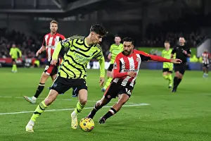 Brentford V Arsenal 2023-24 Prints: Brentford vs Arsenal: Kai Havertz Faces Off Against Saman Ghoddos in Premier League Clash