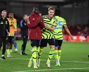 Brentford vs Arsenal: Martin Odegaard and Charles Sagoe Jr Celebrate Carabao Cup Victory