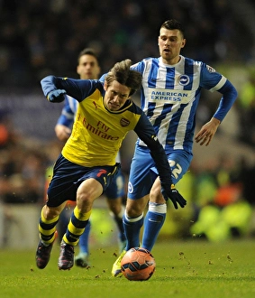 Brighton And Hove Albion V Arsenal - FA Cup 2014/15 Prints: Brighton & Hove Albion vs. Arsenal: Rosicky vs. Holla in FA Cup Clash