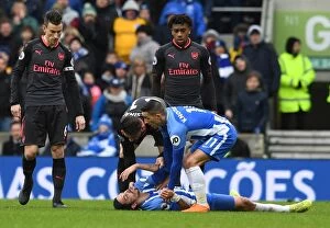 Images Dated 4th March 2018: Brighton vs. Arsenal: Kolasinac and Knockhaert Clash in Premier League Showdown