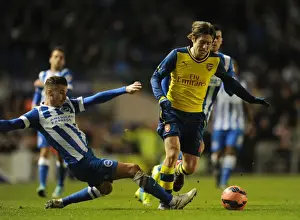 Brighton And Hove Albion V Arsenal - FA Cup 2014/15 Prints: Brighton vs Arsenal: Rosicky Clashes with Bennett in FA Cup Showdown