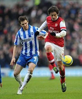 Images Dated 26th January 2013: Brighton vs. Arsenal: Rosicky Faces Off Against Hammond in FA Cup Clash