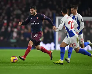 Brighton And Hove Albion V Arsenal 2018-19 Prints: Brighton vs. Arsenal: Sead Kolasinac Clashes with Martin Montoya