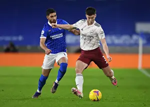 Brighton And Hove Albion V Arsenal 2020-21 Prints: Brighton vs Arsenal: Tierney Clashes with Jahanbakhsh in Premier League Showdown