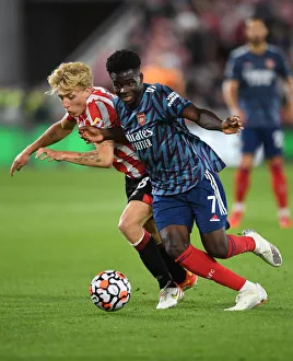 Brentford V Arsenal 2021-22 Prints: Bukayo Saka in Action: Arsenal vs. Brentford, Premier League 2021-22
