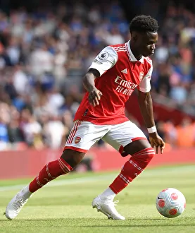 Bukayo Saka in Action: Arsenal vs. Everton, Premier League 2021-22 - Emirates Stadium