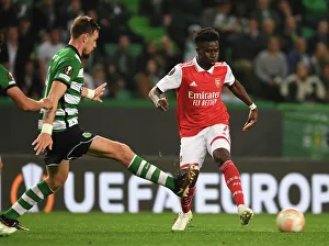 Bukayo Saka in Action: Arsenal vs. Sporting CP - UEFA Europa League Round of 16, Lisbon 2023
