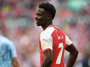 Bukayo Saka in Action: Arsenal vs Manchester City - Community Shield 2023-24