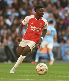 Bukayo Saka in Action: Arsenal vs Manchester City - The Community Shield 2023-24