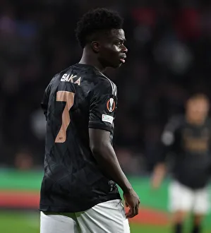 PSV Eindhoven V Arsenal 2022-23 Prints: Bukayo Saka in Action: Arsenal vs PSV Eindhoven, UEFA Europa League 2022-23