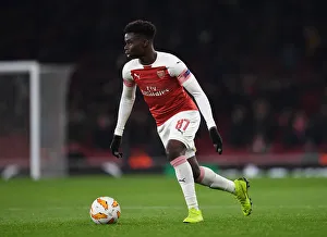 Arsenal V Qarabag 2018-19 Prints: Bukayo Saka in Action: Arsenal vs Qarabag, UEFA Europa League