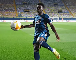 Bukayo Saka in Action: Arsenal's Europa League Battle against Villarreal, Spain (2020-21)