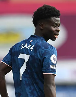 Burnley V Arsenal 2020-21 Prints: Bukayo Saka in Action: Burnley vs. Arsenal, Premier League 2020-21 (Behind Closed Doors)