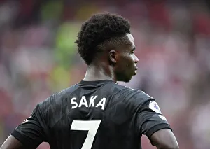 Manchester United V Arsenal 2022-23 Prints: Bukayo Saka in Action: Manchester United vs. Arsenal, Premier League 2022-23