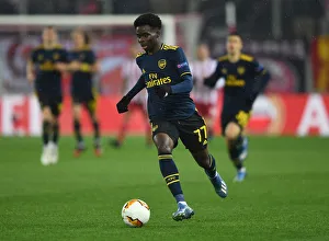 Bukayo Saka in Action: Olympiacos vs. Arsenal - UEFA Europa League 2019-2020 (First Leg)