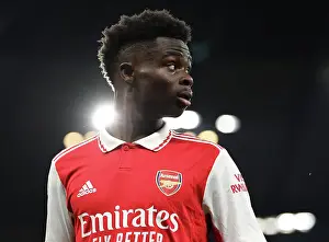 Manchester City V Arsenal 2022-23 Prints: Bukayo Saka in Action: A Riveting Moment from Manchester City vs