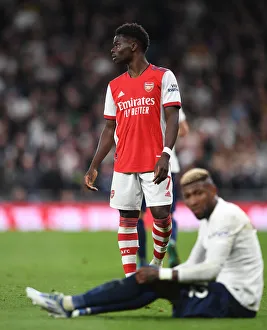 Tottenham Hotspur V Arsenal 2021-22 Prints: Bukayo Saka in Action: Tottenham vs. Arsenal, Premier League 2021-22