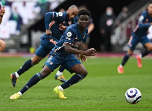 West Ham United V Arsenal 2020-21 Prints: Bukayo Saka in Action: West Ham United vs Arsenal, Premier League 2020-21