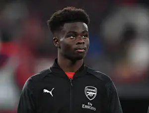 Arsenal V Qarabag 2018-19 Prints: Bukayo Saka: Arsenal's Promising Young Star Shines in Europa League Clash Against Qarabag