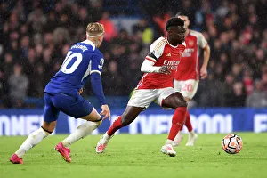 Chelsea V Arsenal 2023-24 Prints: Bukayo Saka Charges Forward: Chelsea vs. Arsenal, Premier League 2023-24