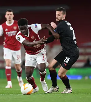 Bukayo Saka in Empty Emirates Stadium: Arsenal's Lone Warrior in Europa League Quarterfinal vs Slavia Praha, London, 2021