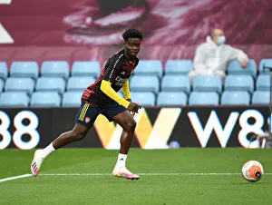 Aston Villa V Arsenal 2019-20 Prints: Bukayo Saka Gears Up: Aston Villa vs. Arsenal FC, Premier League 2019-2020