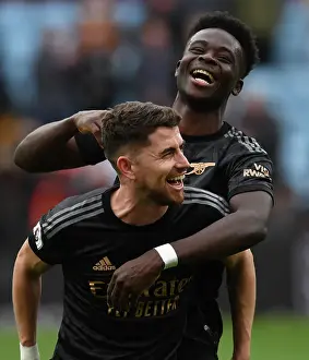 Bukayo Saka and Jorginho: Aston Villa vs Arsenal FC - Premier League Showdown (2022-23)