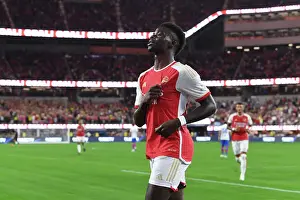 Arsenal V FC Barcelona Pre Season - 2023-24 Prints: Bukayo Saka Scores Historic First Goal for Arsenal Against FC Barcelona at SoFi Stadium (2023)