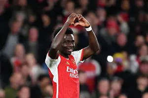 Arsenal V Sevilla 2023-24 Prints: Bukayo Saka Scores His Second: Arsenal's Triumph over Sevilla in the UEFA Champions League (2023/24)