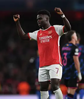 Bukayo Saka Scores His Second Goal: Arsenal Takes 2-0 Lead Against Sevilla in UEFA Champions League (2023/24)
