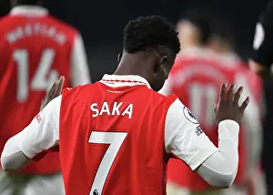 Bukayo Saka Scores His Second Goal: Arsenal's Triumph Over Manchester United (Premier League 2022-23)