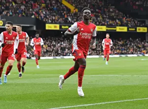 Bukayo Saka Scores Second Goal: Arsenal's Victory at Watford (Premier League 2021-22)